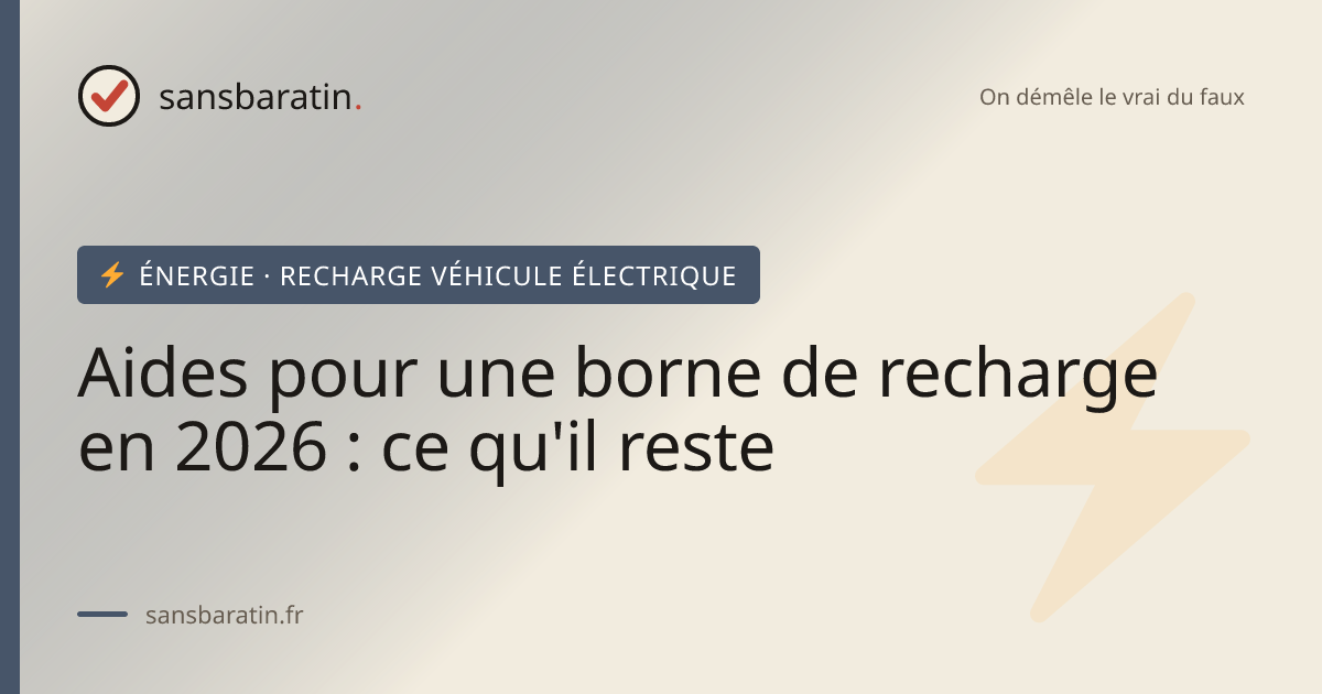 Aides pour une borne de recharge en 2026 : ce qu'il reste