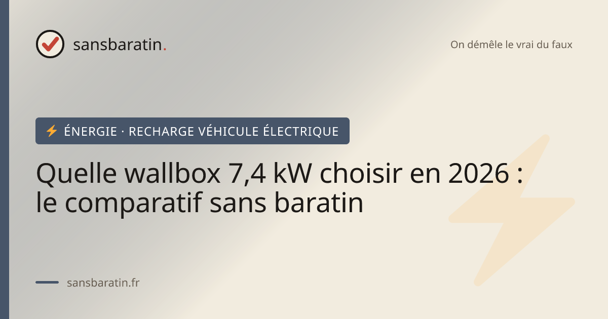 Quelle wallbox 7,4 kW choisir en 2026 : le comparatif sans baratin