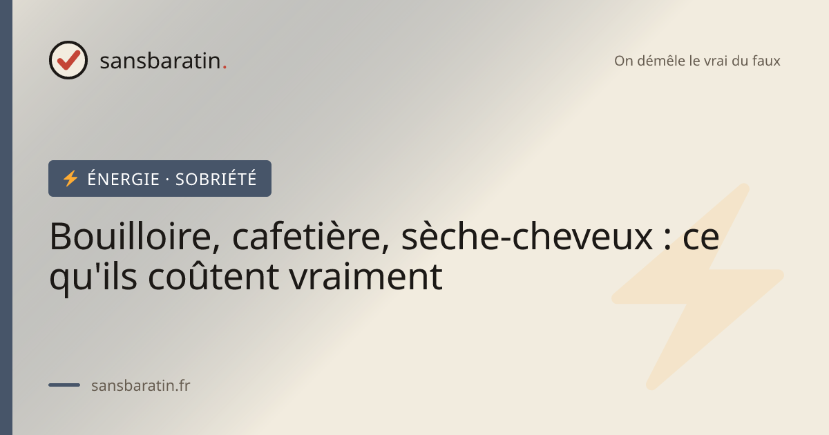 Bouilloire, cafetière, sèche-cheveux : ce qu'ils coûtent vraiment