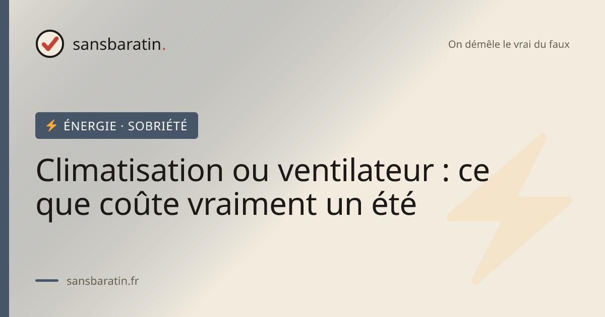 Climatisation ou ventilateur : ce que coûte vraiment un été
