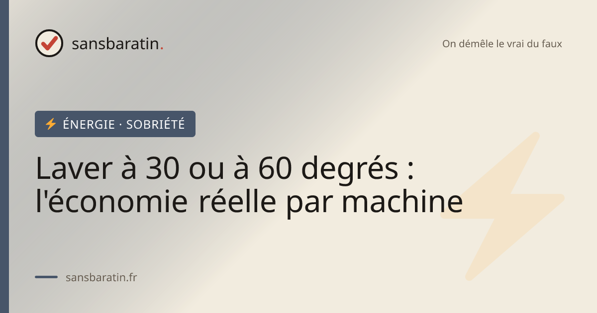 Laver à 30 ou à 60 degrés : l'économie réelle par machine