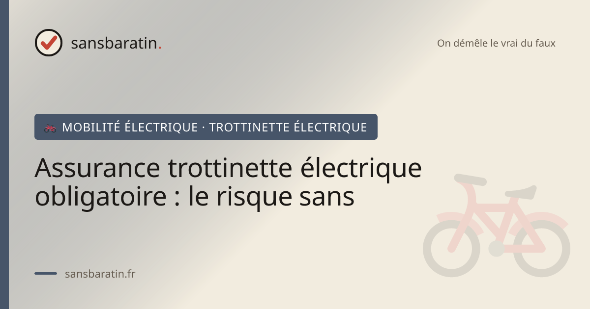 Assurance trottinette électrique obligatoire : le risque sans