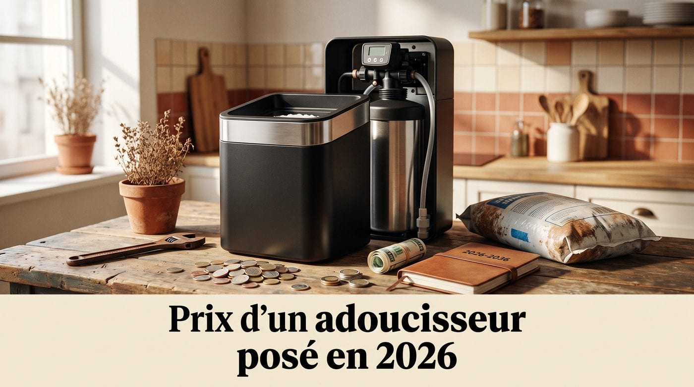 Prix d'un adoucisseur posé en 2026 (et le coût caché sur 10 ans)