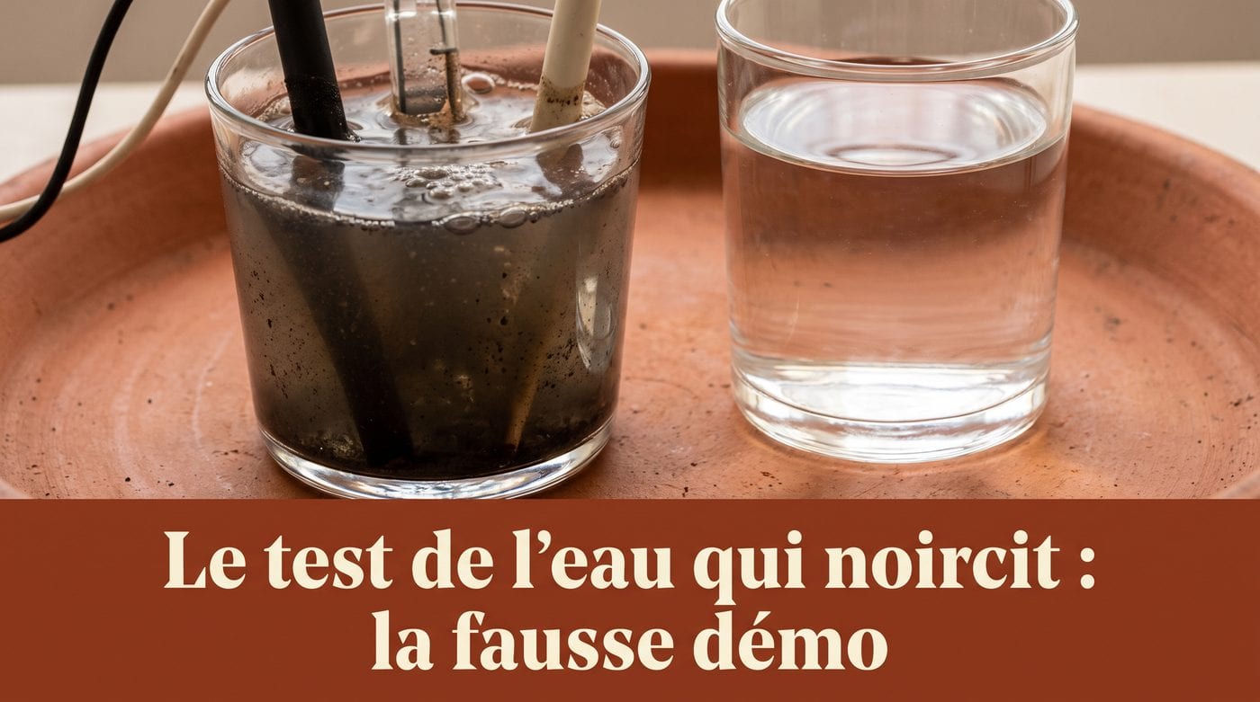 Le test de l'eau qui noircit : la fausse démo à l'électrolyse