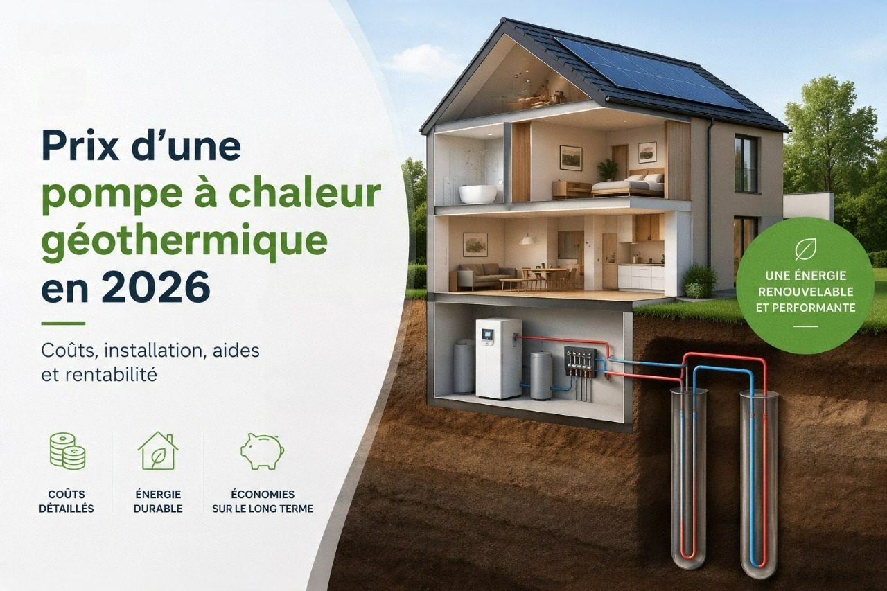 Prix d'une pompe à chaleur géothermique en 2026 (forage compris) et reste à charge