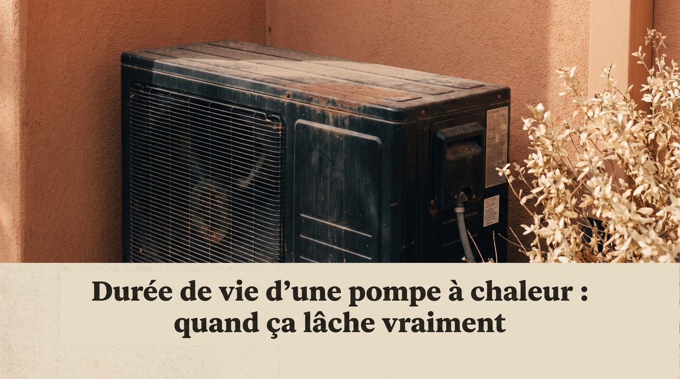 Illustration éditoriale : durée de vie et pannes d'une pompe à chaleur