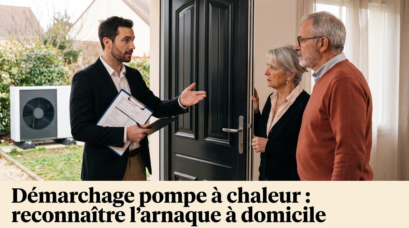 Illustration de couverture : démarchage à domicile pour une pompe à chaleur