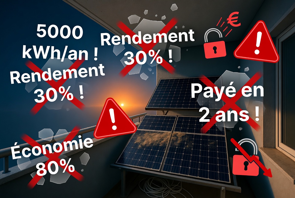 Arnaques au rendement des kits solaires balcon : les 6 promesses bidon à repérer avant d'acheter