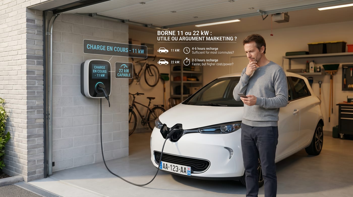 Illustration de couverture : Borne 11 ou 22 kW : utile pour votre voiture, ou argument marketing payé pour rien ?